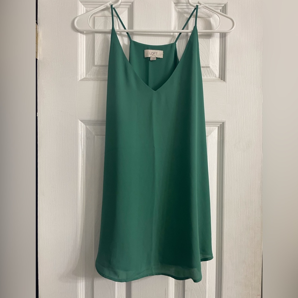 Loft Green Sleeveless Blouse, Size S